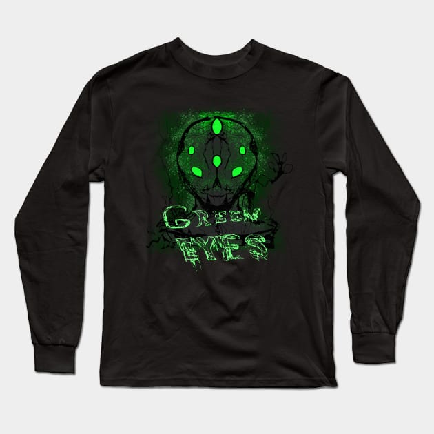 Green eyed Long Sleeve T-Shirt by Jadesoul